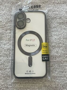 Black Magnetic TPU transparent soft mobile phone case iPhone 17